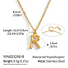 304 Stainless Steel Bamboo Initial Pendant Necklaces for Men Women WM4386-15-1