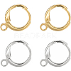 BENECREAT 32Pcs 2 Color Brass Huggie Hoop Earring Findings KK-BC0007-88-1