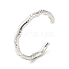 Non-Tarnish 304 Stainless Steel Bamboo Shape Open Cuff Ring for Men Women RJEW-I085-07P-1