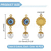  32Pcs 2 Colors Alloy Resin Pendants with Plastic Pearl FIND-PH0008-83-2