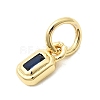 Brass Cubic Zirconia Charms KK-G554-02D-02-2