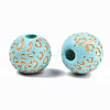 Painted Natural Wood Beads WOOD-T021-53A-06-2