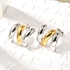 304 Stainless Steel Two Tone Stud Earrings EJEW-F355-05GP-01-4