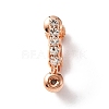 Brass with Crystal Rhinestone Clip-on Earring Findings FIND-WH0127-03RG-1