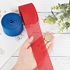 Gorgecraft 2Rolls 2 Colors Polyester Imitation Linen Wrapping Ribbon OCOR-GF0001-78-3