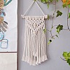 Cotton Cord Macrame Woven Tassel Wall Hanging MAKN-PW0001-015U-1