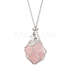 304 Stainless Steel Empty Macrame Pouch Star Moon Pendant Cable Chain Necklace Making NJEW-JN05281-03-3