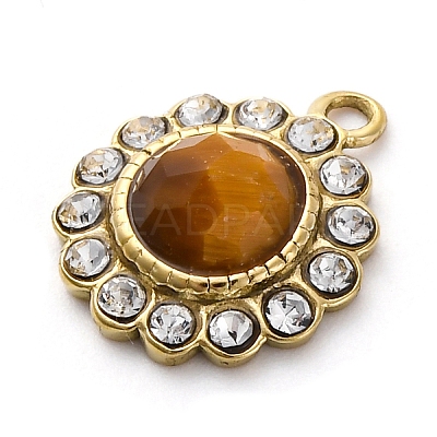 Natural Tiger Eye Faceted Charms STAS-S163-38G-02-1