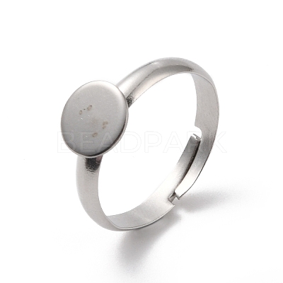 Non-Tarnish 304 Stainless Steel Pad Ring Settings X-STAS-K278-11B-P-1