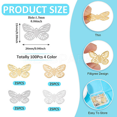 100Pcs 4 Colors Iron Pendants IFIN-TA0001-70-1