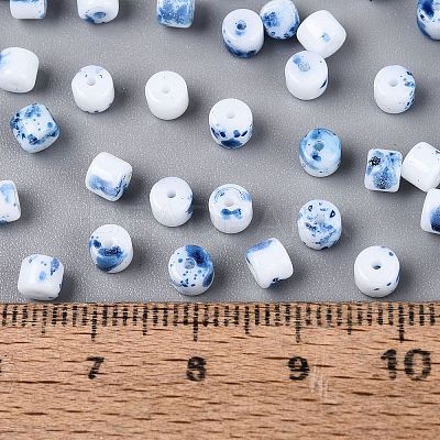 Opaque Picasso Glass Beads SEED-Q039-05A-A02-1