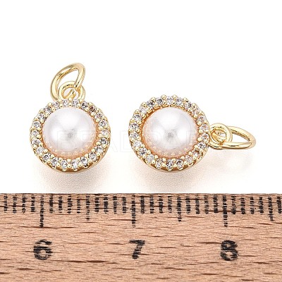 Brass Micro Pave Clear Cubic Zirconia Charms KK-N287-26G-1
