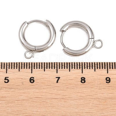 316 Stainless Steel Huggie Hoop Earring Findings X-EJEW-B158-01B-P-1