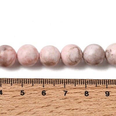 Natural Pink Zebra Jasper Beads Strands G-P231-01-10mm-1