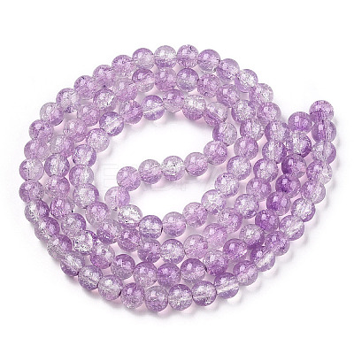 Transparent Crackle Baking Paint Glass Beads Strands LS-DGLA-T003-01B-10-1