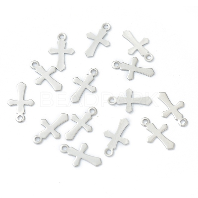 Non-Tarnish 304 Stainless Steel Tiny Cross Charms STAS-H149-05P-1