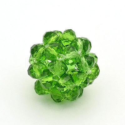 Transparent Glass Crystal Round Woven Beads X-GLAA-A034-8mm-A-1