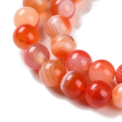 Natural Striped Agate/Banded Agate Beads Strands G-Z060-A01-B19-1
