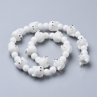 Handmade Lampwork Beads Strands PORC-K002-02D-1