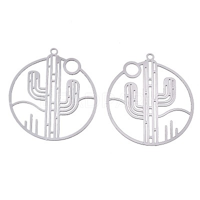Non-Tarnish 201 Stainless Steel Filigree Pendants X-STAS-S118-027P-1
