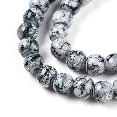 Baking Paint Glass Beads Strands DGLA-N003-6mm-A06-1