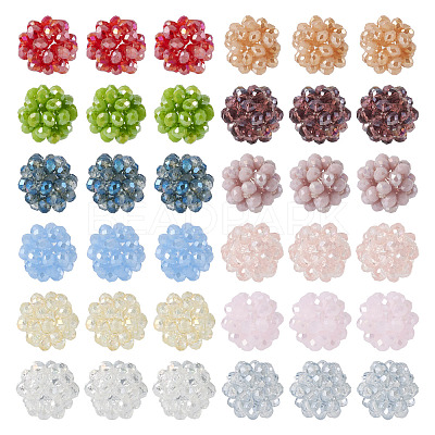 36Pcs 12 Colors Handmade Glass Woven Beads WOVE-TA0001-08-1
