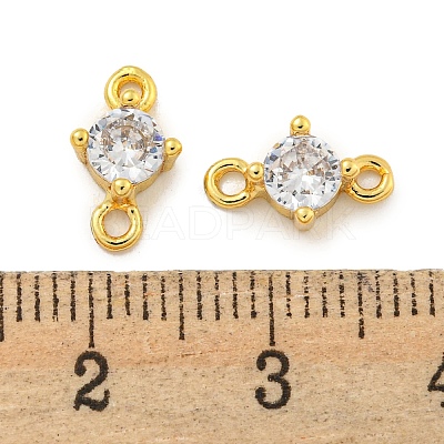 Rack Plating Brass Pave Clear Cubic Zirconia Links KKB-L215-047A-G-1
