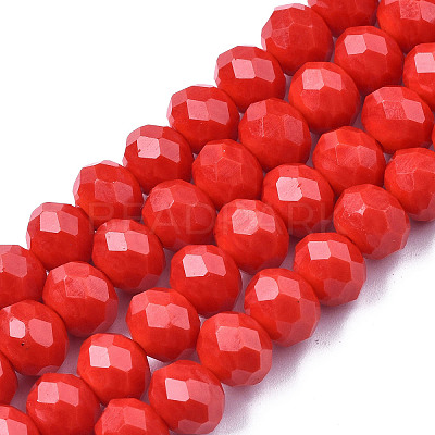 Opaque Solid Color Imitation Jade Glass Beads Strands LS-EGLA-A044-P8mm-D22-1