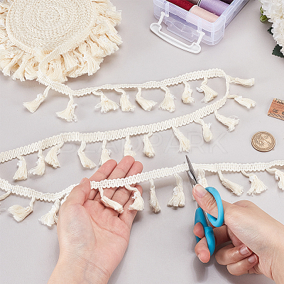 Cotton Fringe Lace Trim Ribbon OCOR-WH0105-008C-1