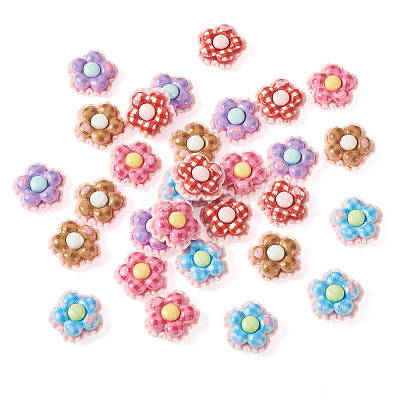 30Pcs Opaque Resin Cabochons RESI-TA0005-79E-1
