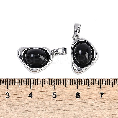 Black Glass Pendants KK-U043-52P-04-1