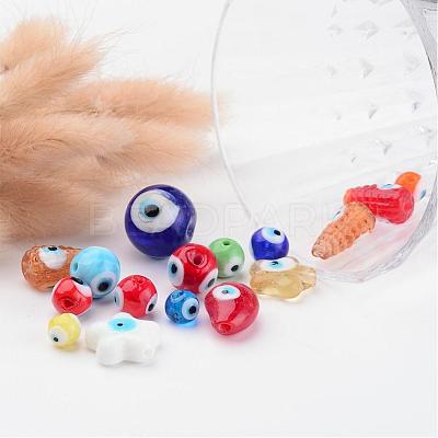 Handmade Evil Eye Lampwork Beads LAMP-MSMC003-01-1