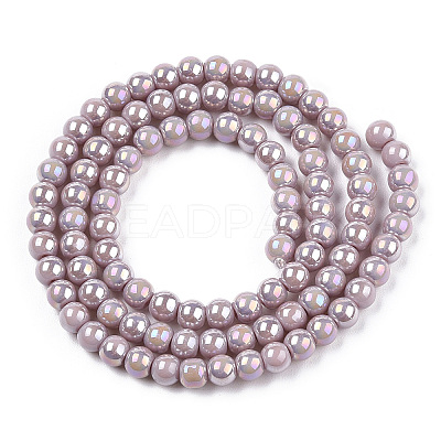 Electroplate Opaque Glass Beads Strands GLAA-T032-P4mm-AB07-1