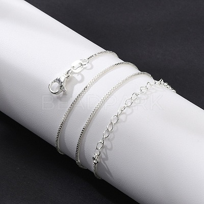 Brass Box Chain Necklaces for Women NJEW-G160-17S-1