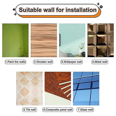 10Pcs 10 Style Acrylic Mirror Wall Stickers AJEW-CN0001-46-1