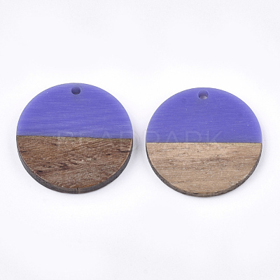 Resin & Wood Pendants X-RESI-S358-02B-10-1