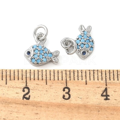 Brass Micro Pave Cubic Zirconia Pendants KK-U056-19P-1