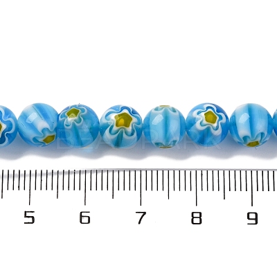 Handmade Millefiori Lampwork Beads Strands LAMP-G164-05H-1
