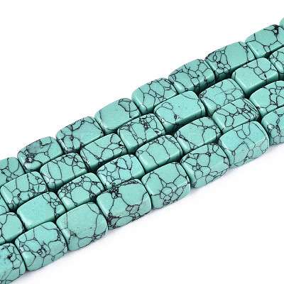 1 Strand Synthetic Turquoise Dyed Beads Strands G-FH0002-59A-1