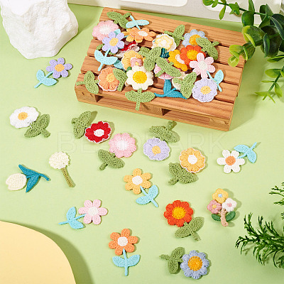 42Pcs 21 Styles Flower Computerized Embroidery Cloth Patches PATC-TA0001-27-1