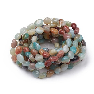 Natural Flower Amazonite Stretch Beaded Bracelets BJEW-K213-C17-1