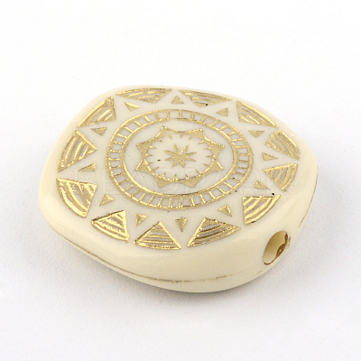 Rectangle Plating Acrylic Beads PACR-Q102-24A-1