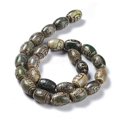 Tibetan Style dZi Beads Strands TDZI-E005-01N-1