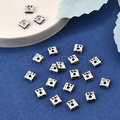 Brass Rhinestone Spacer Beads RSB072-12S-1