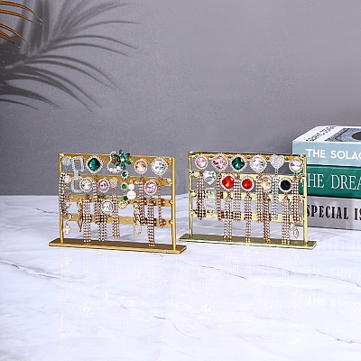 Four Layers Iron Earrings Storage Rack PW-WG0F0E3-01-1