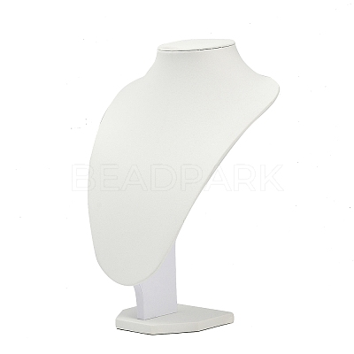 MDF Covered with PU Leather Bust Shaped Necklace Display Stands ODIS-S015-02B-1