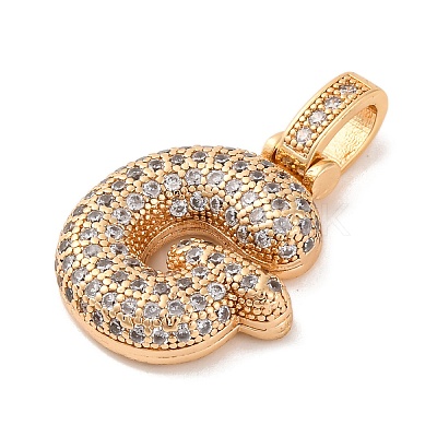 Brass Micro Pave Cubic Zirconia Pendants KK-C076-29G-G01-1