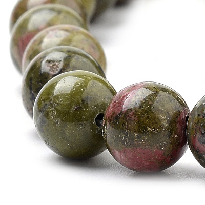 Natural Unakite Beads Strands X-G-S259-14-10mm-1