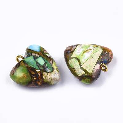 Assembled Bronzite and Imperial Jasper Pendants G-T111-04I-1