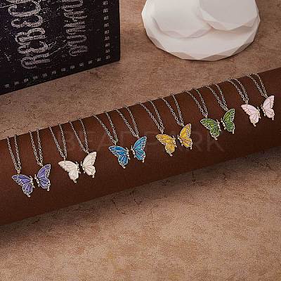 2Pcs Matching Butterfly Pendant Necklaces Set JN1033B-1-1